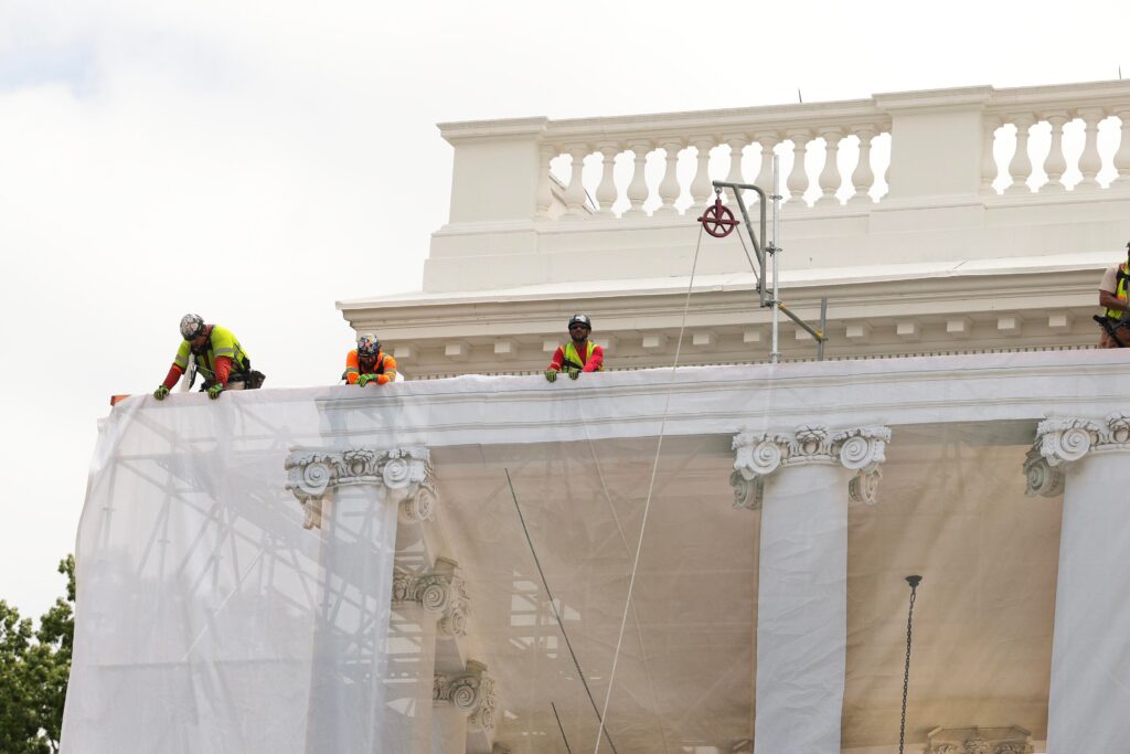 Doug Burgum Oversees North Portico Renovations