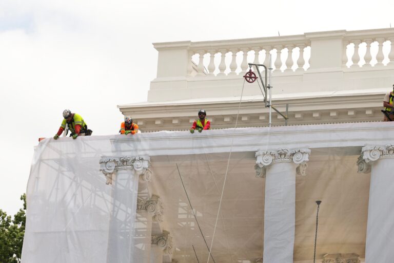 Doug Burgum Oversees North Portico Renovations