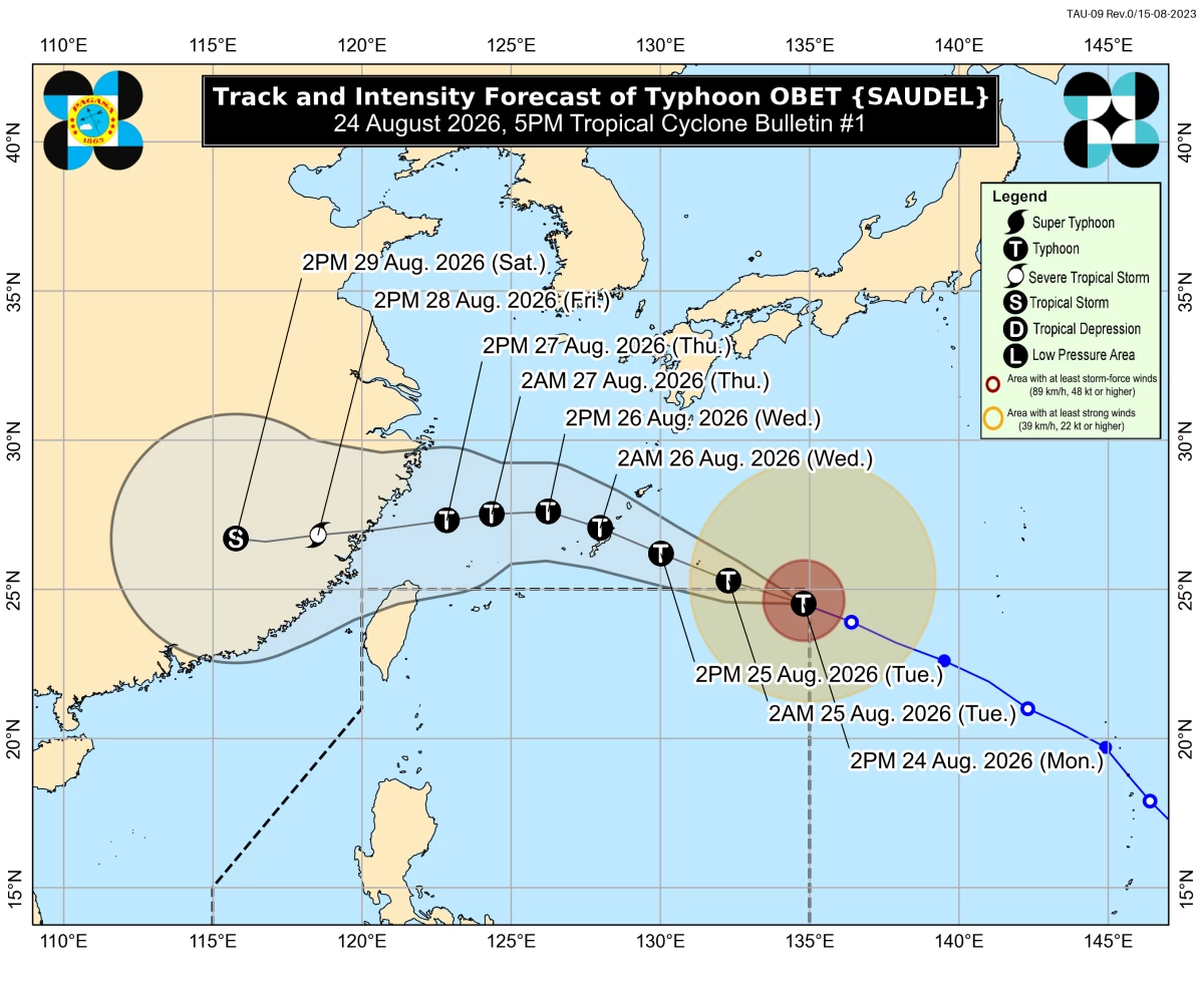 Typhoon Obet expected to quickly exit PAR but will still enhance southwest monsoon
