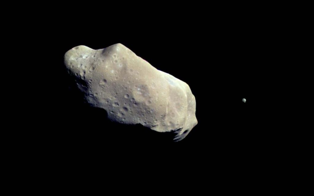 In the mid-1990s, the Galileo spacecraft, on its way to the Jupiter system, captured this mind-blowing image of asteroid 243