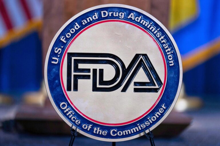 The Food and Drug Administration seal is seen at the Hubert Humphrey Building Auditorium