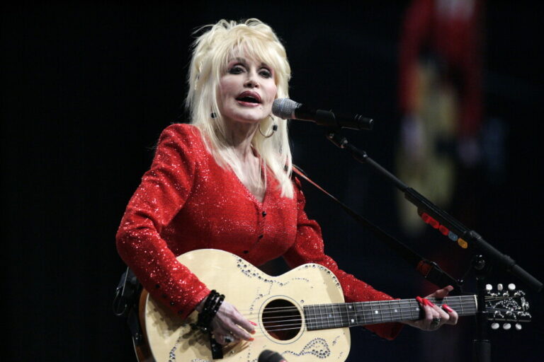 Dolly Parton performs at a United Way of America convention in Detroit, Friday, May 15, 2009. (AP Photo/Carlos Osorio, File)