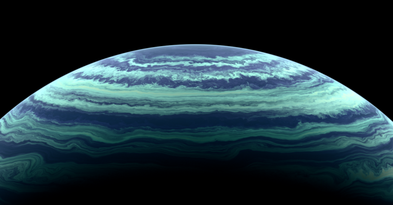 An artist's impression of a distant exoplanet in space
