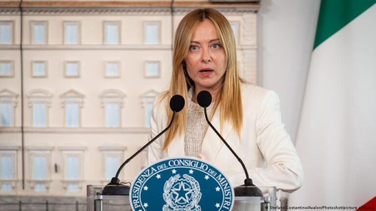 Italian Prime Minister Giorgia Meloni and the Prime Minister of Portugal, LuÃ­s Montenegro, address a press conference after
