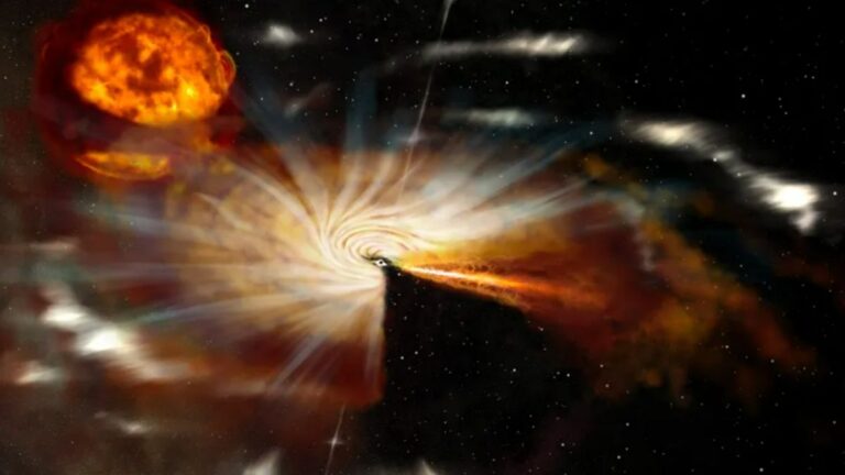 Astronomers Discover Black Hole Spewing Matter After Consuming