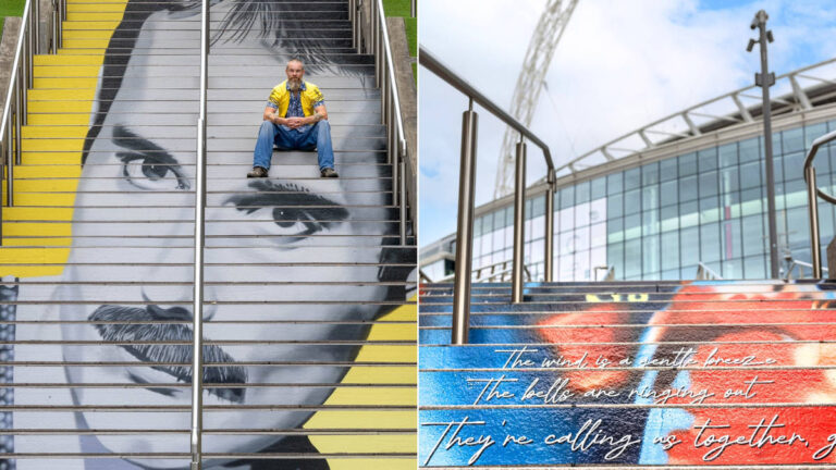 Freddie Mercury mural unveiled at Wembley for 80th birthday