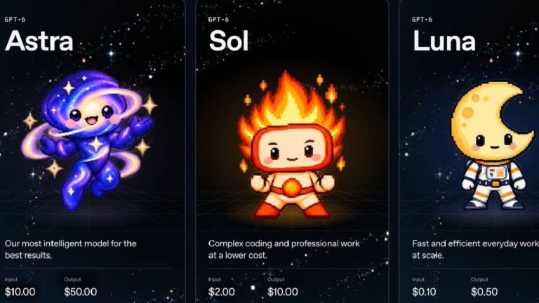 OpenAI rolls out more affordable GPT-6 Sol and Luna models with Astra-like capabilities