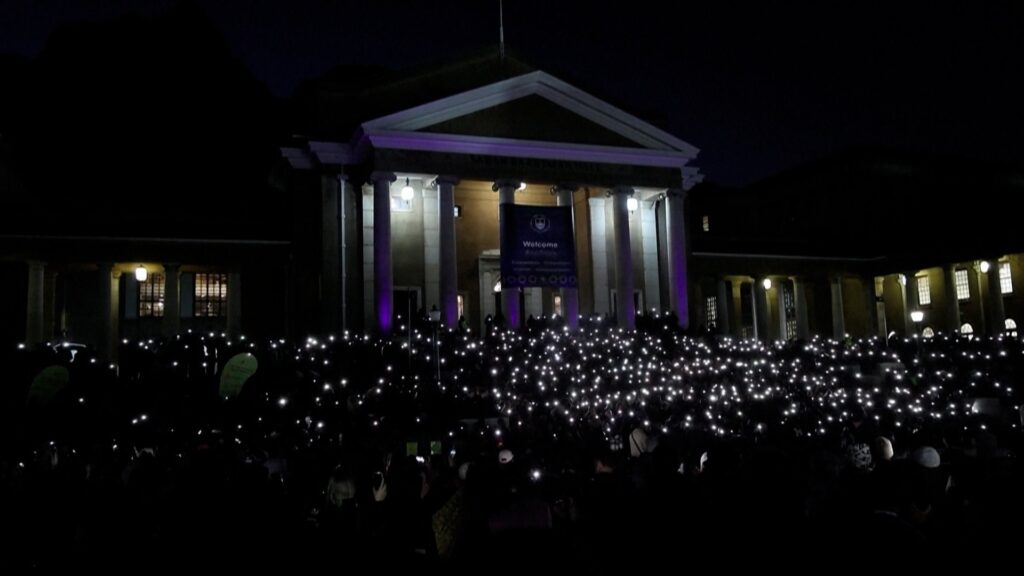South Africans voice their anger as hundreds hold femicide vigil