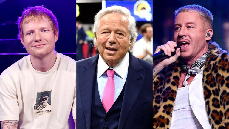 Ed Sheeran asked me to donate $2m in aid, Robert Kraft says after Macklemore backlash