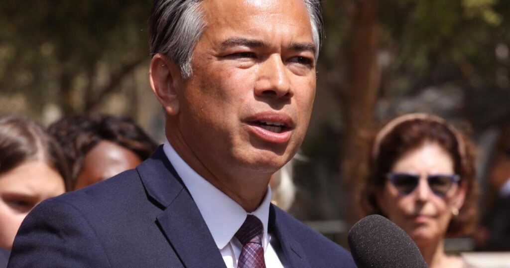 SANTA MONICA, CA - JULY 22, 2022 - - California Attorney General Rob Bonta during a press conference in Santa Monica on July