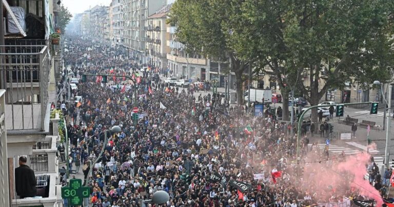 Turin General Strike Draws Thousands in Mass Protests