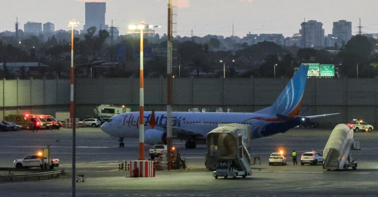 A plane, carrying passengers who were on the FlyDubai aircraft bound for Israel from the United Arab Emirates, which was