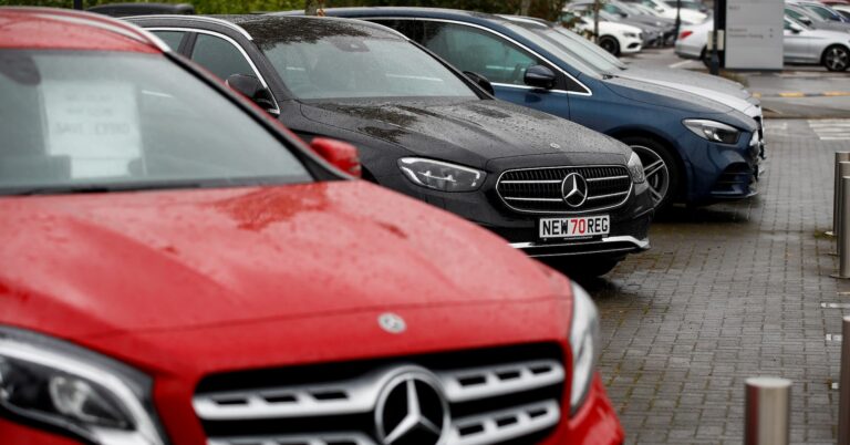 New cars are pictured at a car dealership in Cheshire, Britain October 5, 2020 REUTERS/Jason Cairnduff